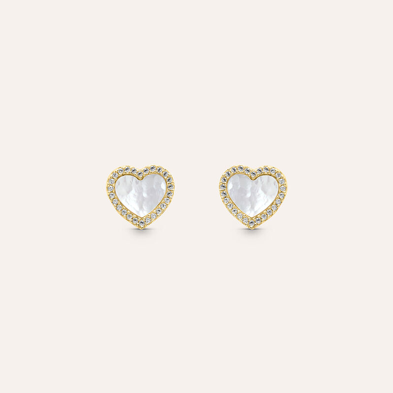Orecchini Lobo Beverly Oro Giallo Madreperla Cubic Zirconia - Orecchini a Lobo Donna | Stroili