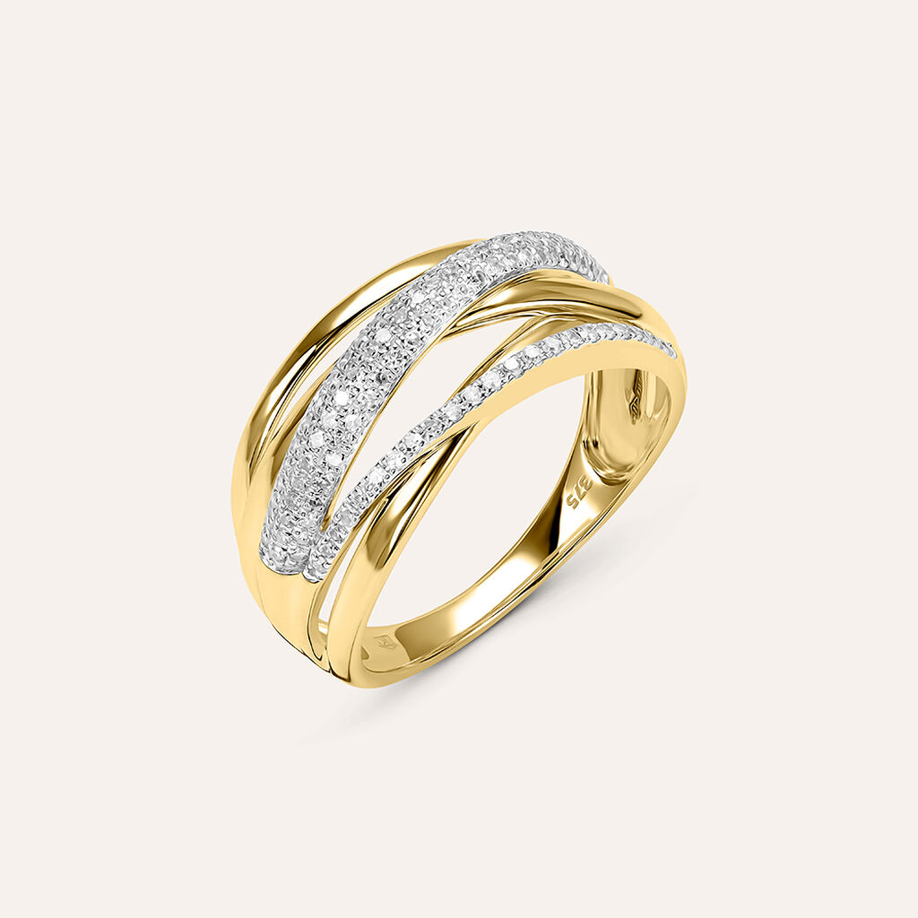 Anello Fascia Sophia Oro Giallo Diamante - Anelli a Fascia Larga Donna | Stroili