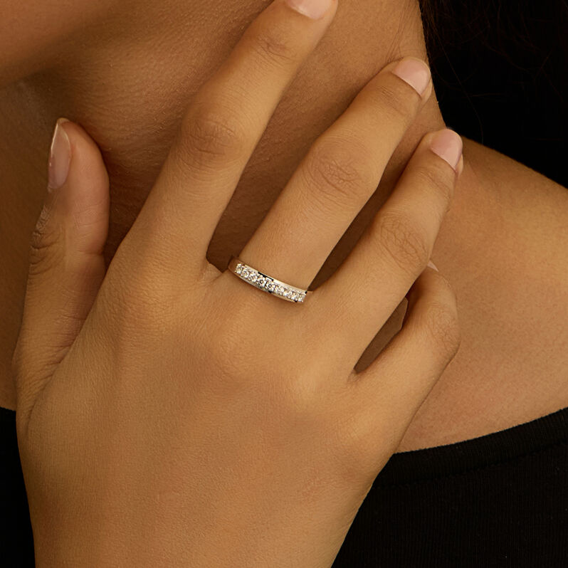 Anello Riviere Firmamenti Oro Bianco Diamante - Anelli Riviere Donna | Stroili