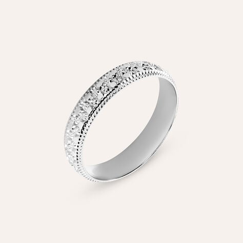 Fede Classica Diamantata 4mm Oro Bianco - Anelli con Incisione Donna | Stroili