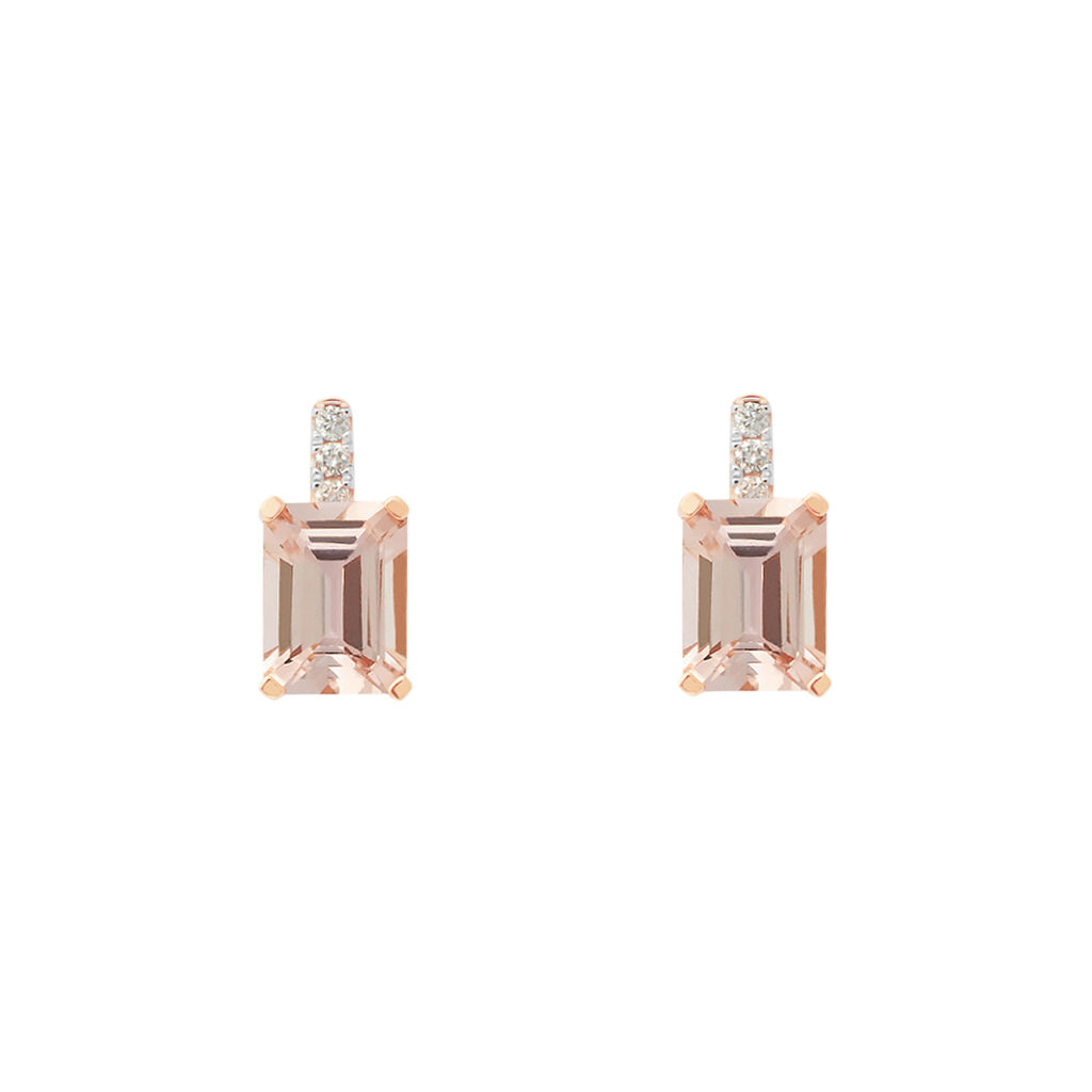 Orecchini Lobo Jasmine Oro Rosa Morganite Diamante - Orecchini a Lobo Donna | Stroili