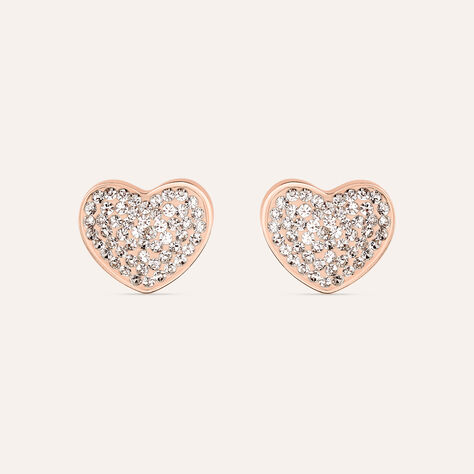 Orecchini Lobo Aura Acciaio Rosa Cristallo - Orecchini a Lobo Donna | Stroili