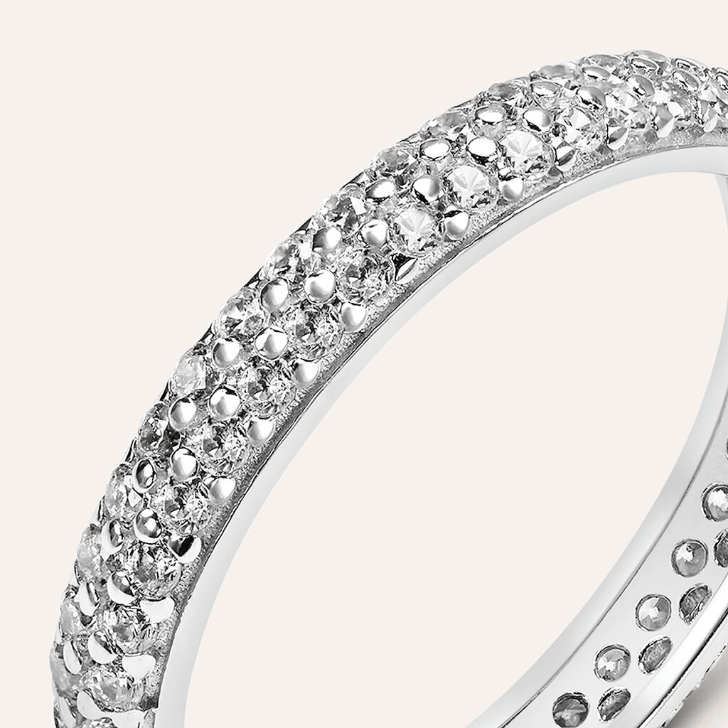 Anello Eternity Claire Oro Bianco Cubic Zirconia - Anelli Eternity Donna | Stroili