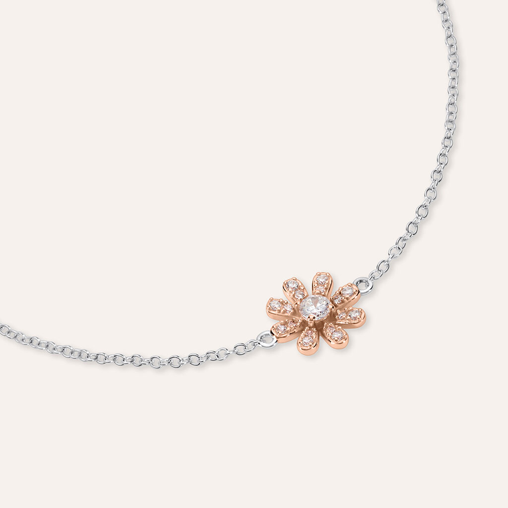 Bracciale Silver Moments Argento Bicolore Bianco / Rosa Cubic Zirconia