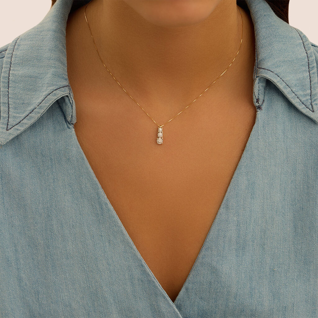 Collana Trilogy Diamotion Oro Giallo Diamante