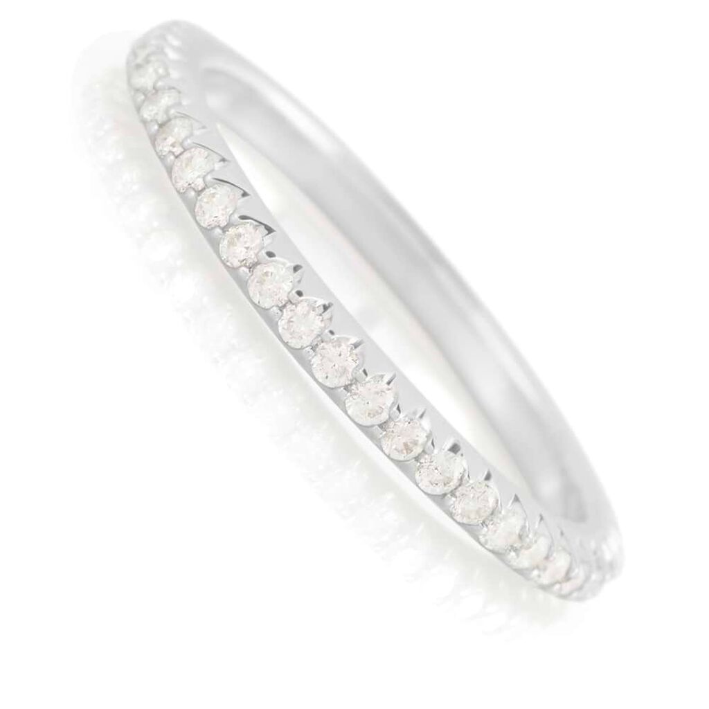 Fede Classica Eternity 2 mm Oro Bianco Diamante - Anelli con Incisione Donna | Stroili