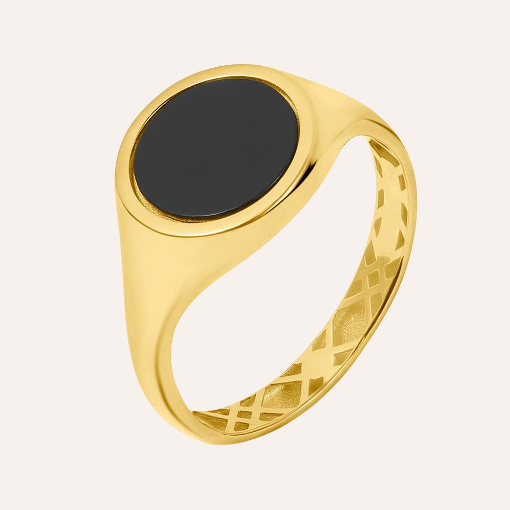 Anello Chevalier L'homme Or Oro Giallo Onice
