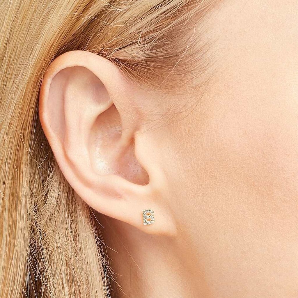 Mono Orecchino Lobo Bon Ton Oro Giallo Cubic Zirconia