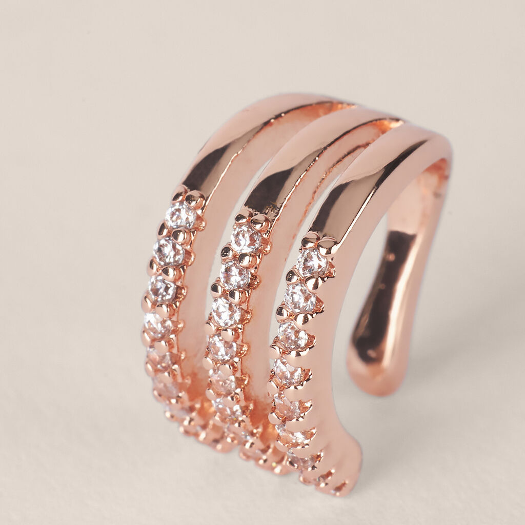 Ear Cuff Romantic Shine Metallo Rosa Cristallo