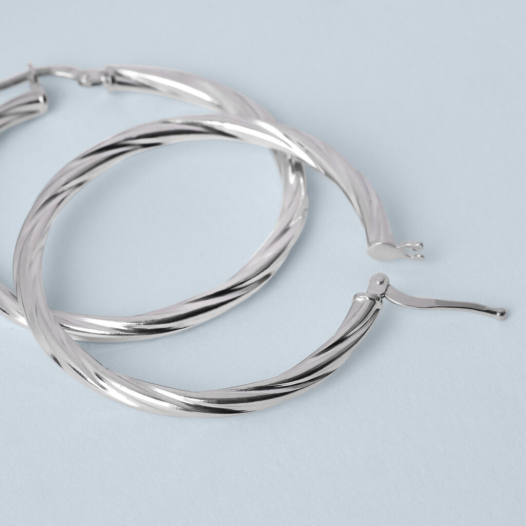 Orecchini A Cerchio Silver Collection Argento Rodiato