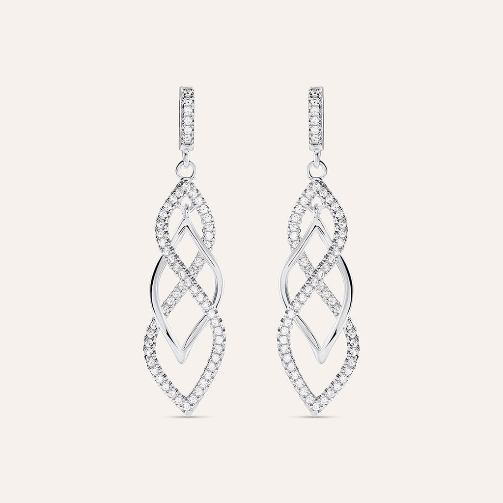 Orecchini Pendenti Silver Shine Argento Rodiato Cubic Zirconia