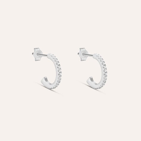 Orecchini A Cerchio Silver Rainbow Argento Rodiato Cubic Zirconia - Orecchini a Cerchio Donna | Stroili