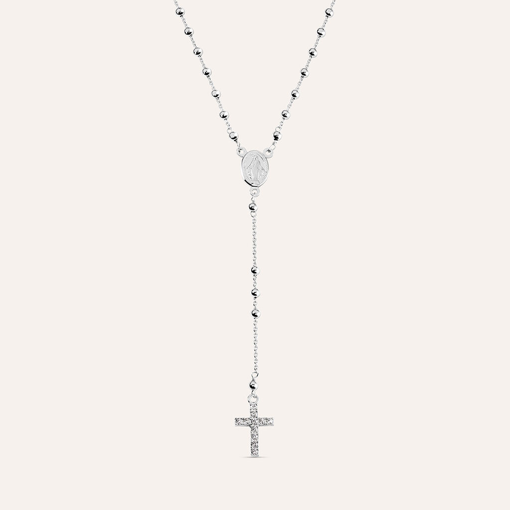 Collana Rosario Silver Collection Argento Rodiato Cubic Zirconia