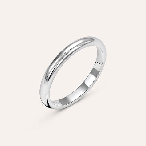 Fede Francesina 2.5 mm Oro Bianco - Anelli con Incisione Unisex | Stroili