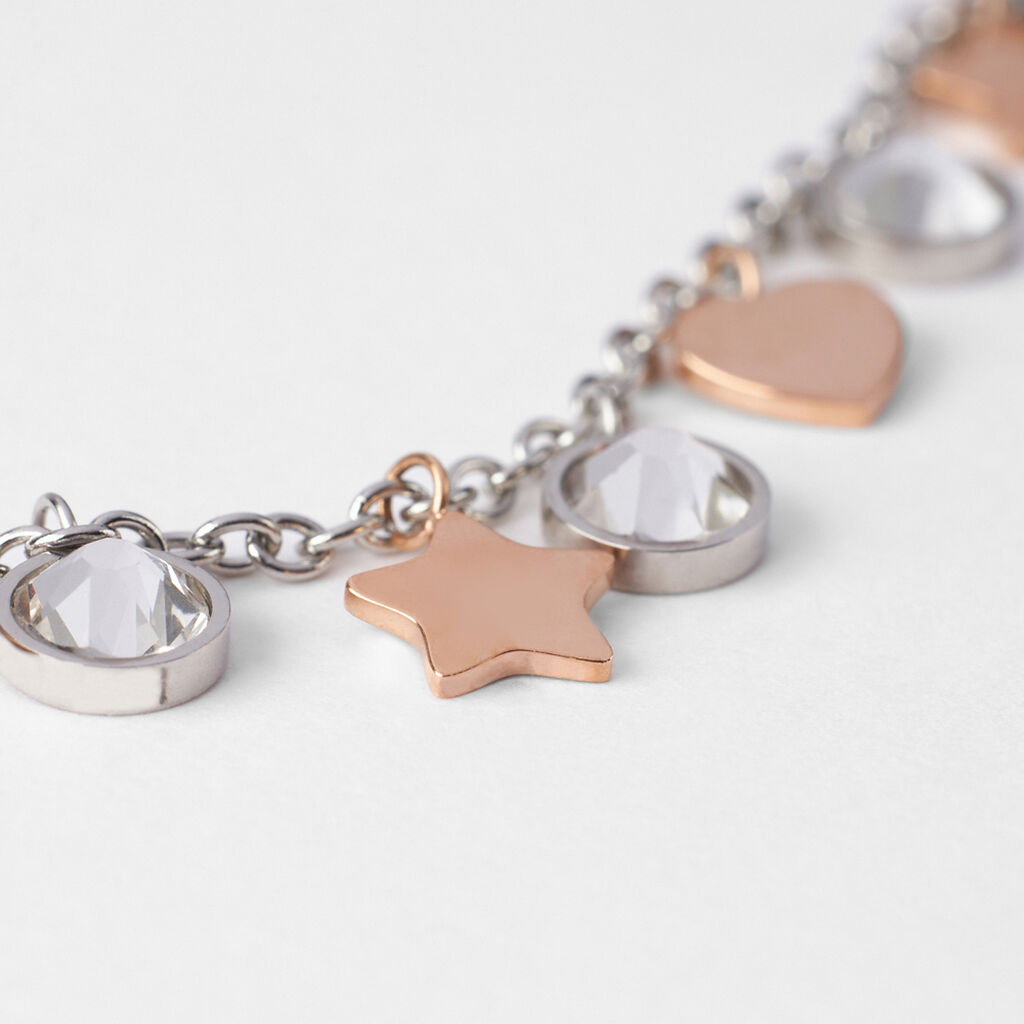 Collana Lady Chic Acciaio Bicolore Bianco / Rosa Cristallo - Collane Donna | Stroili