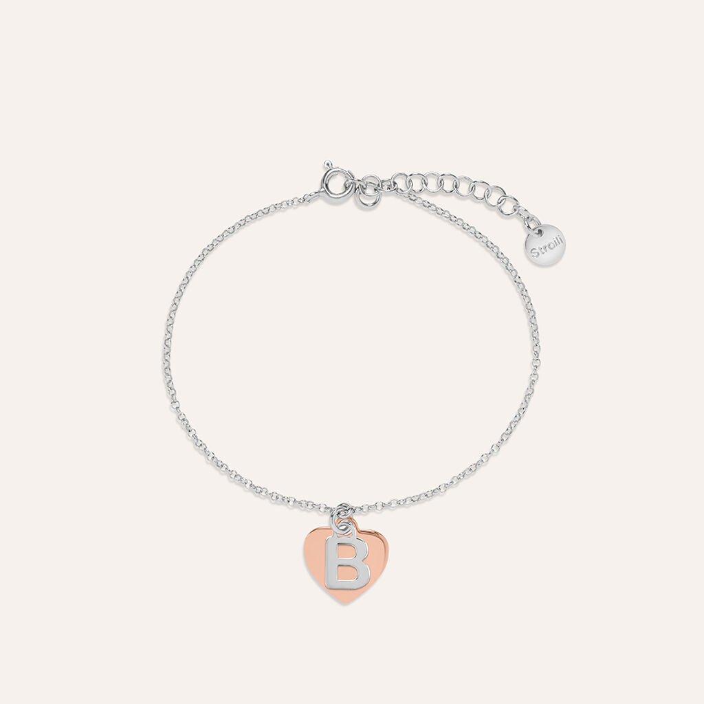 Bracciale Silver Collection Argento Bicolore Bianco / Rosa