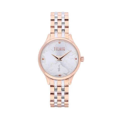 Orologio linea Capri solo tempo cinturino bicolore e cassa oro rosa - Orologi Donna | Stroili