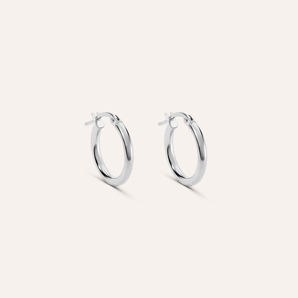 Orecchini A Cerchio Toujours Oro Bianco - Orecchini a Cerchio Donna | Stroili