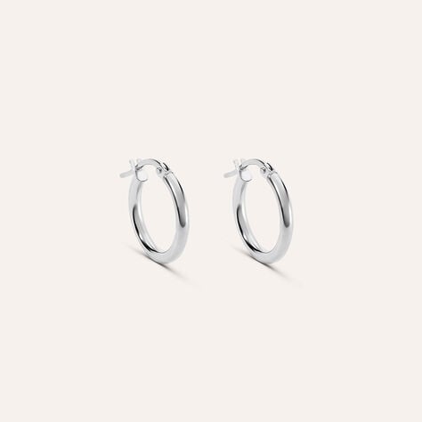 Orecchini A Cerchio Toujours Oro Bianco - Orecchini a Cerchio Donna | Stroili