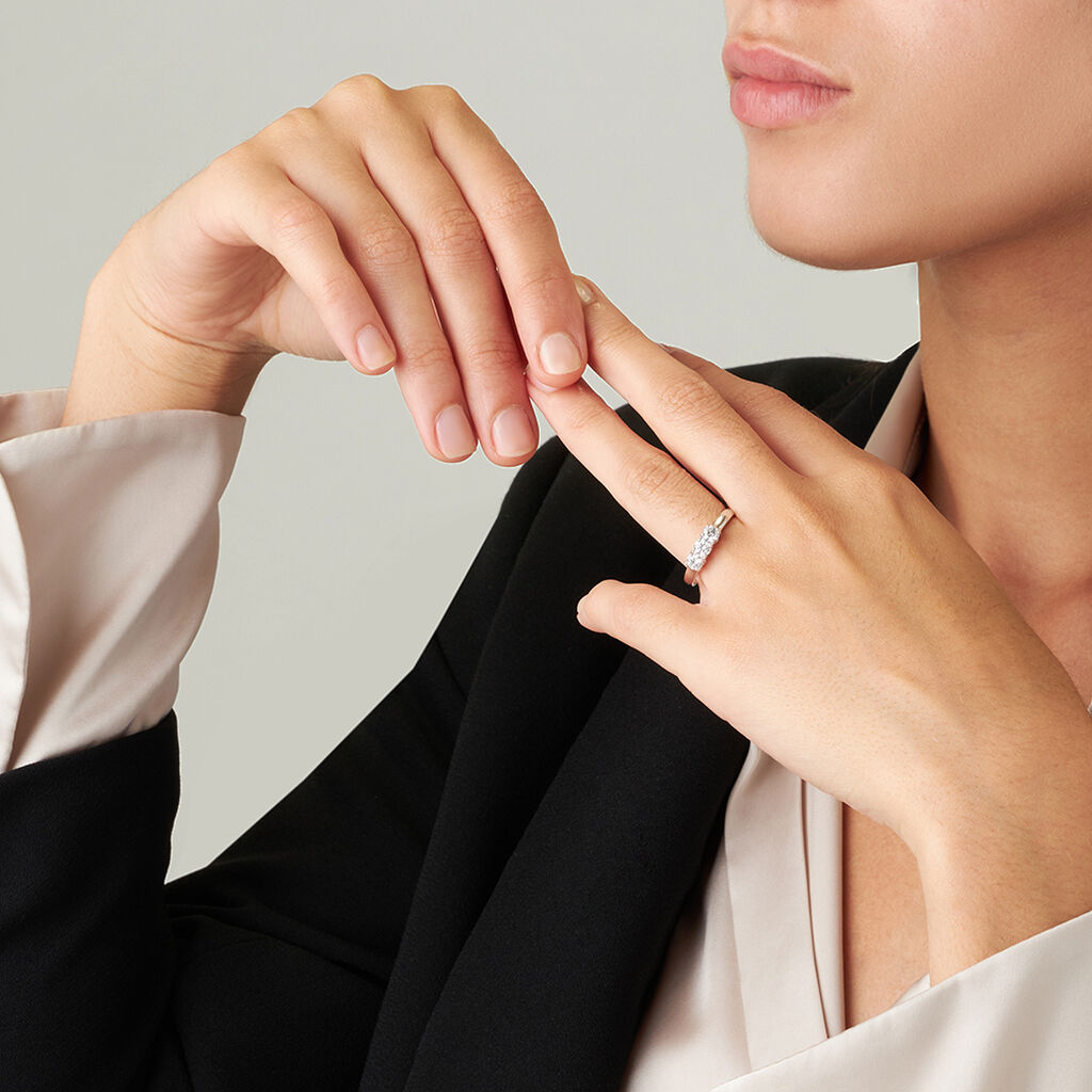 Anello Trilogy Diamade Oro Bianco Diamante Lab-Grown - Anelli con Pietre Donna | Stroili
