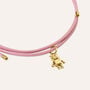 Choker Magnetico Cordino Rosa e Acciaio Dorato
