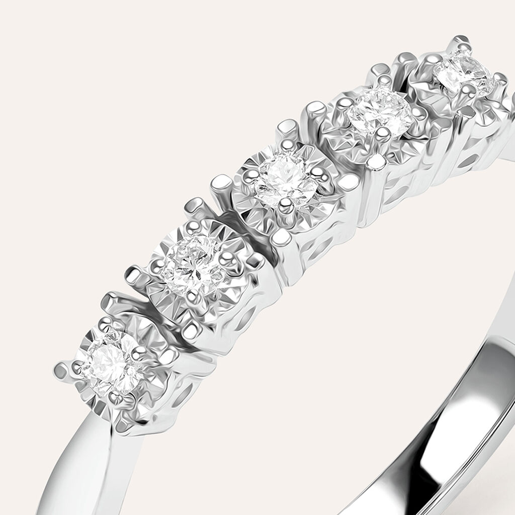 Anello Riviere Diamotion Oro Bianco Diamante