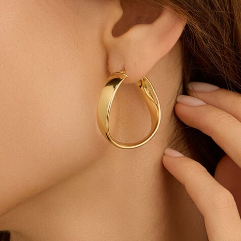 Orecchini A Cerchio Silver Collection Argento Dorato - Orecchini a Cerchio Donna | Stroili