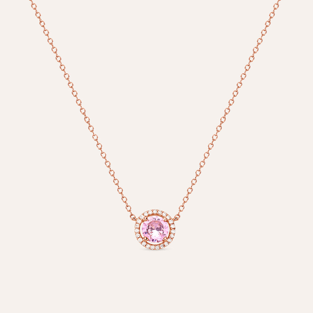 Collana Punto Luce Silver Rainbow Argento Rosa Cubic Zirconia