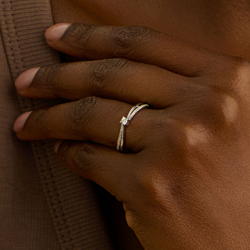 Anello Solitario Grace Oro Bianco Diamante