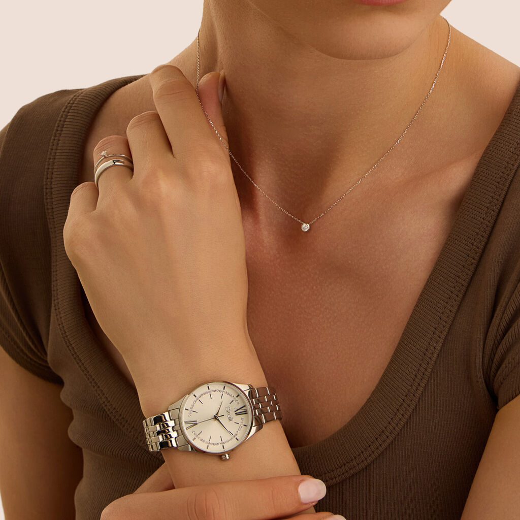 Collana Punto Luce Grace Oro Bianco Diamante