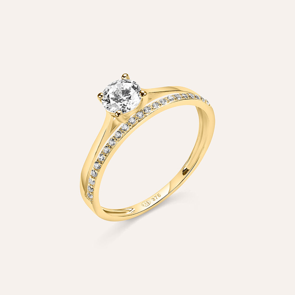 Anello Solitario Claire Oro Giallo Cubic Zirconia