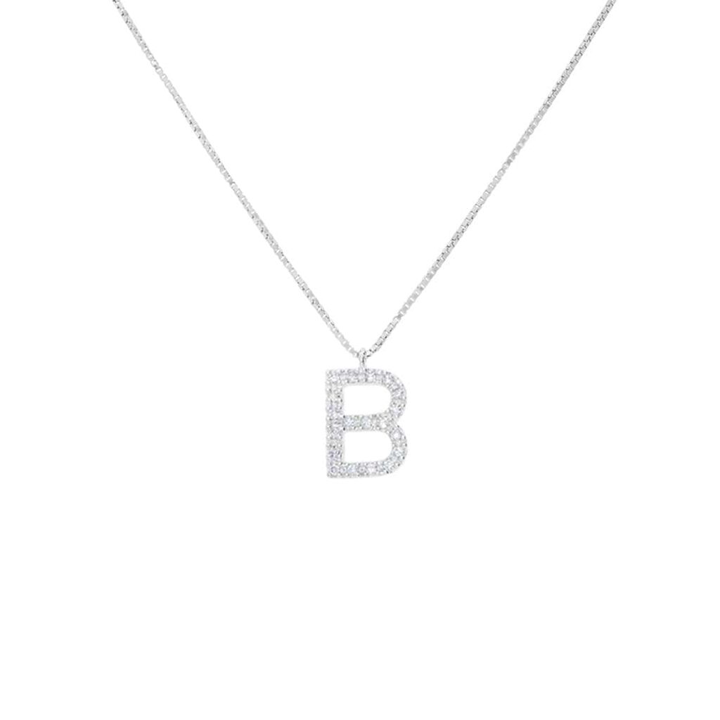 Collana Diamond Letters Oro Bianco Diamante - Collane Donna | Stroili
