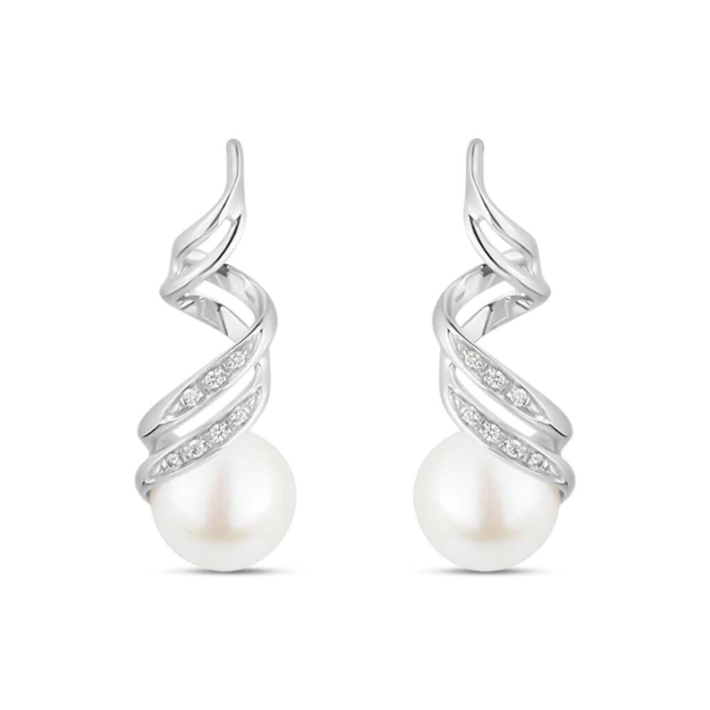 Orecchini Pendenti Gold Pearls Oro Bianco Perla D'Acqua Dolce Diamante - Orecchini Pendenti Donna | Stroili