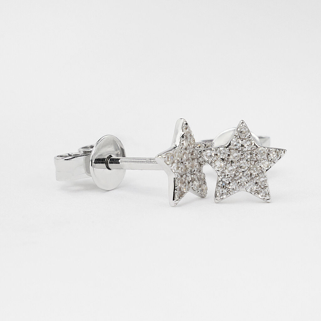 Orecchini Lobo Sophia Oro Bianco Diamante - Orecchini a Lobo Donna | Stroili