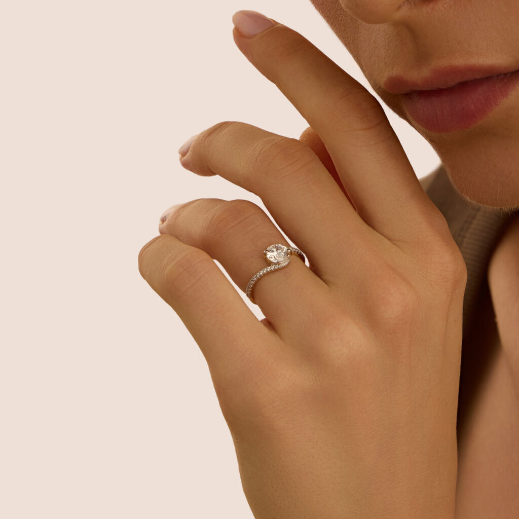 Anello Solitario Claire Oro Giallo Cubic Zirconia