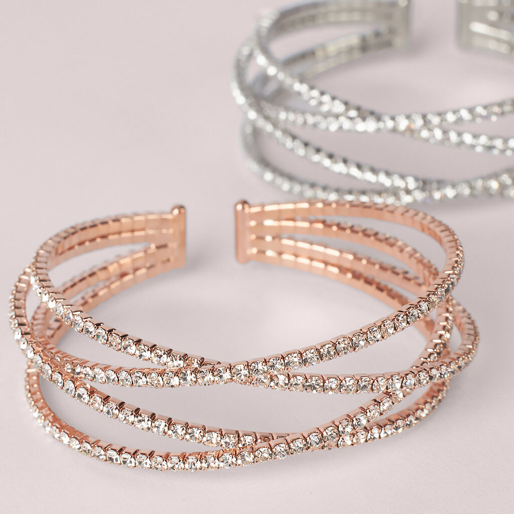 Bangle Romantic Shine Metallo Cristallo - Bracciali Rigidi Donna | Stroili