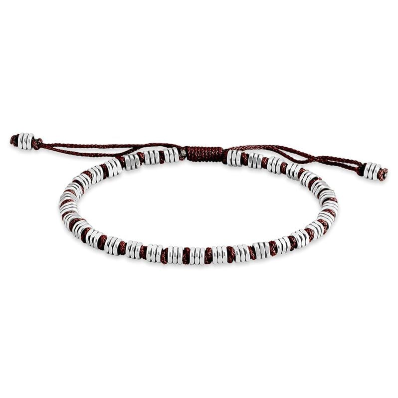 Bracciale cordino con inserti acciaio - Bracciali Uomo | Stroili