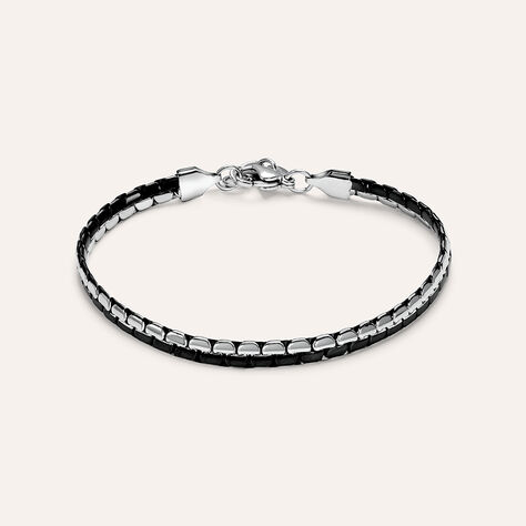 Bracciale Catena Man Code Acciaio Bicolore Bianco / Nero - Bracciali Uomo | Stroili