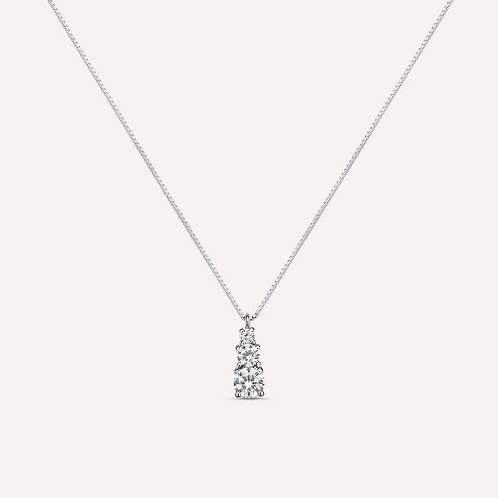 Collana Trilogy Claire Oro Bianco Cubic Zirconia - Gioielli Donna | Stroili