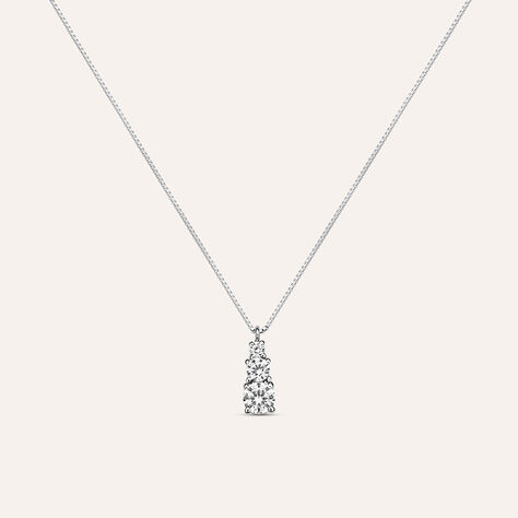Collana Trilogy Claire Oro Bianco Cubic Zirconia - Gioielli Donna | Stroili