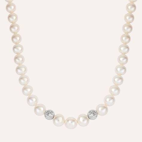 Collana Gabrielle Oro Bianco Perla D'Acqua Dolce - Collane Donna | Stroili