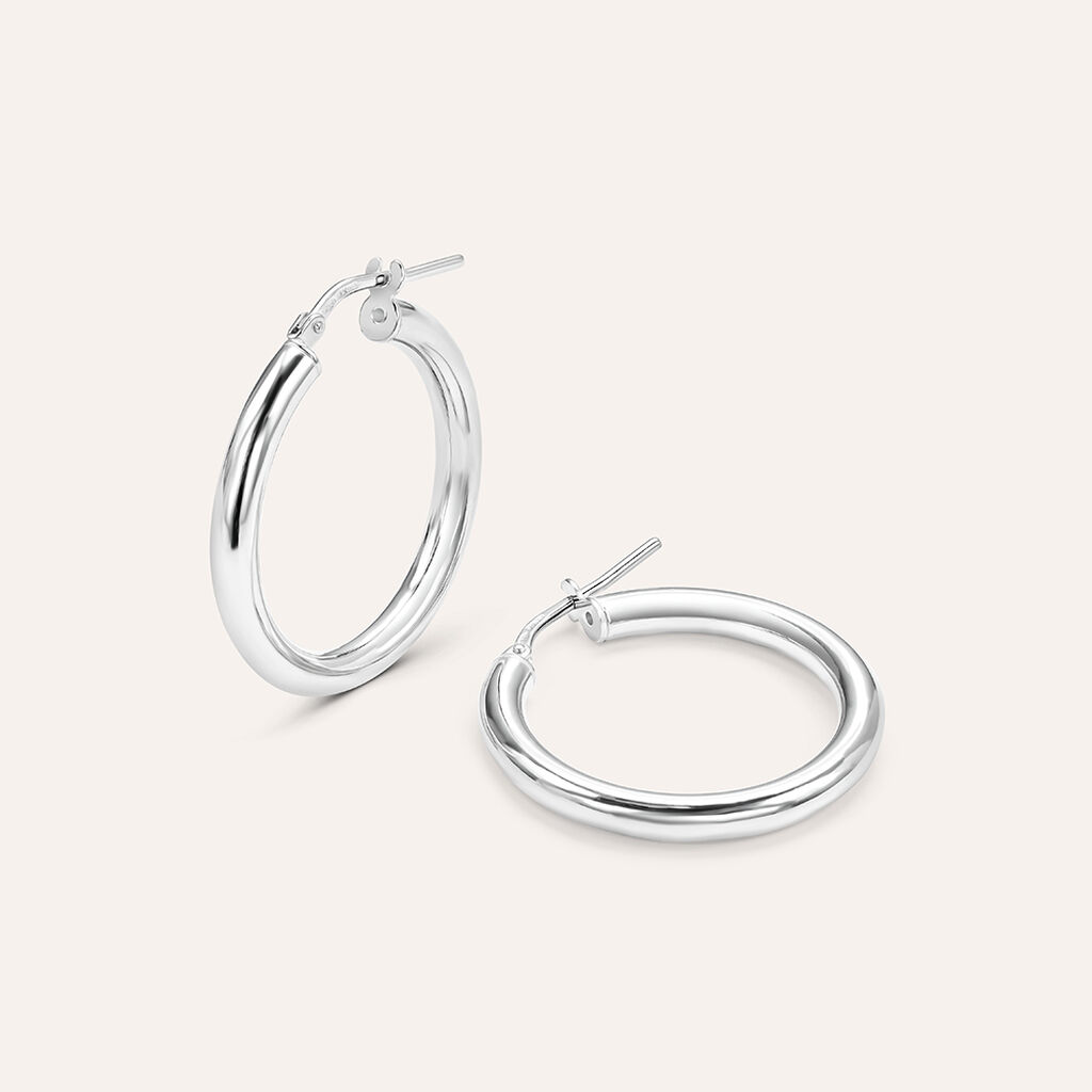 Orecchini A Cerchio Silver Collection Argento Rodiato