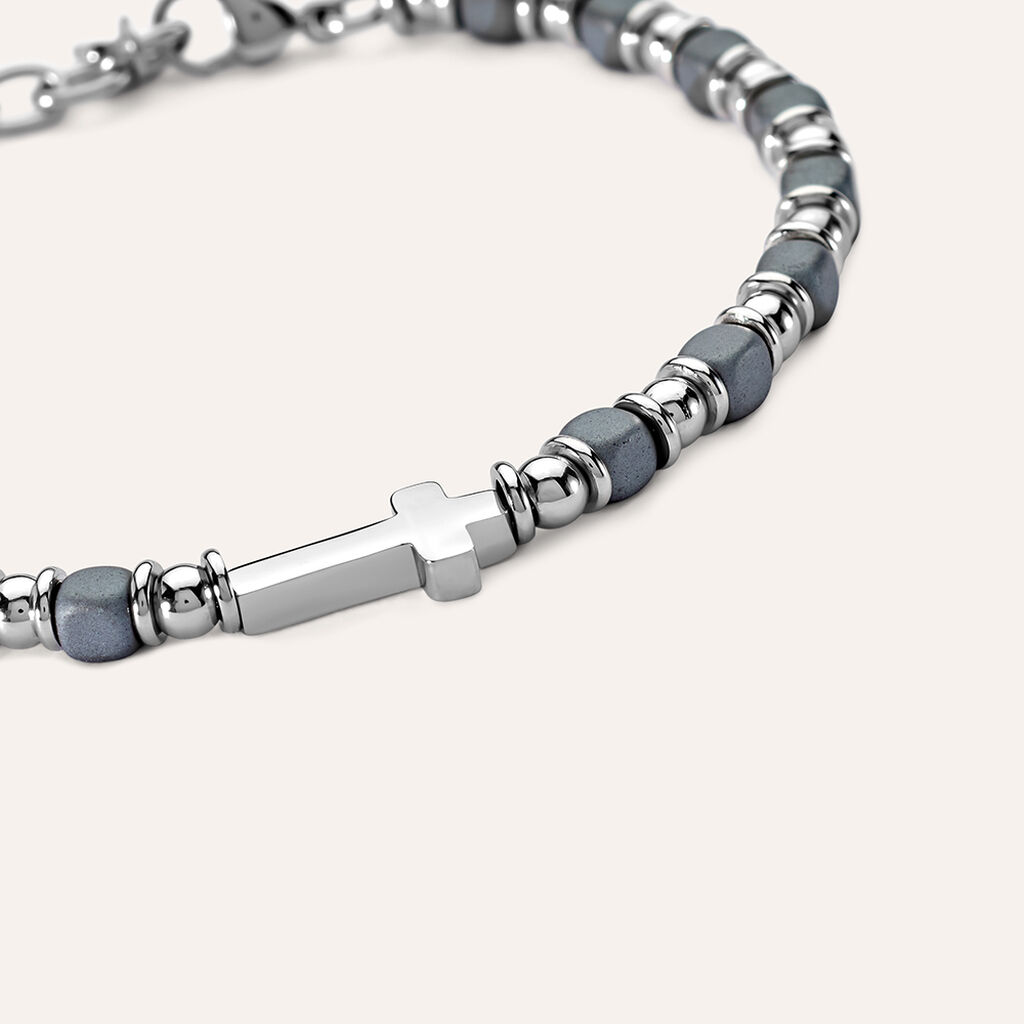 Bracciale Man Code Acciaio Ematite