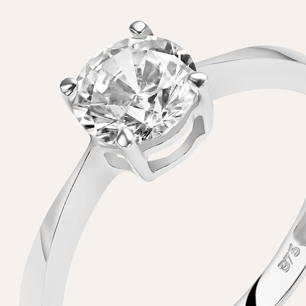 Anello Solitario Claire Oro Bianco Cubic Zirconia