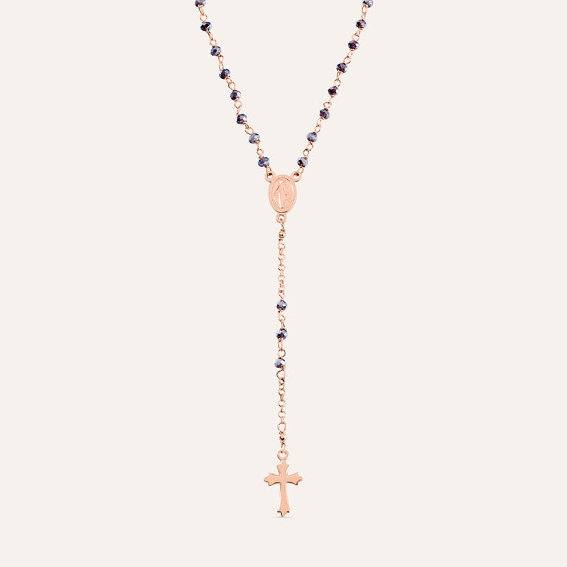 Collana Rosario Silver Soul Argento Rosa Cristallo - Collane Rosario Donna | Stroili