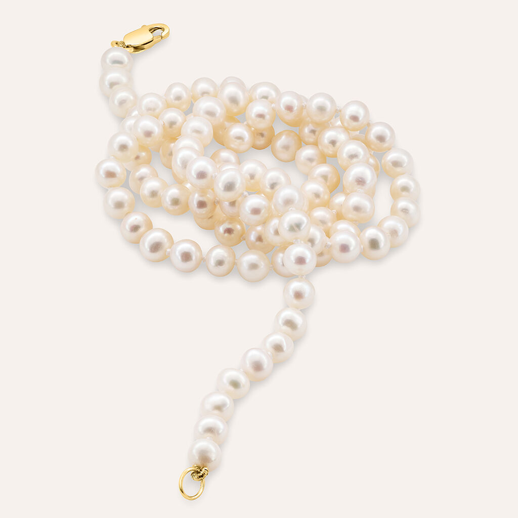 Collana L'homme Or Oro Giallo Perla D'Acqua Dolce