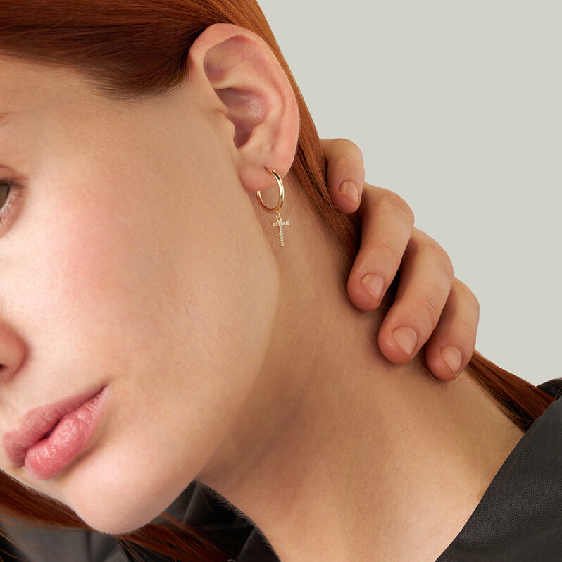 Mono Orecchino A Cerchio Toujours Oro Giallo Cubic Zirconia - Mono Orecchino Donna | Stroili
