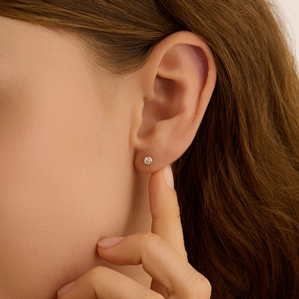 Orecchini Lobo Punto Luce Grace Oro Bianco Diamante