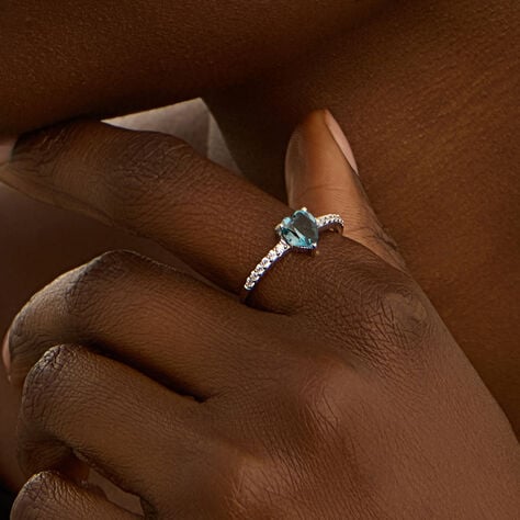 Anello Solitario Am&eacute;lie Oro Bianco Topazio Cubic Zirconia - Anelli con Pietre Donna | Stroili