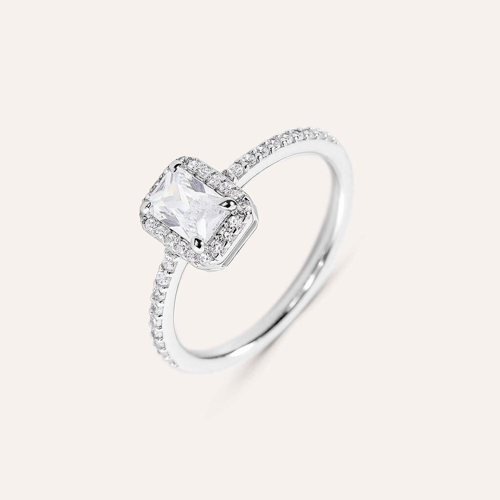 Anello Solitario Silver Elegance Argento Rodiato Cubic Zirconia
